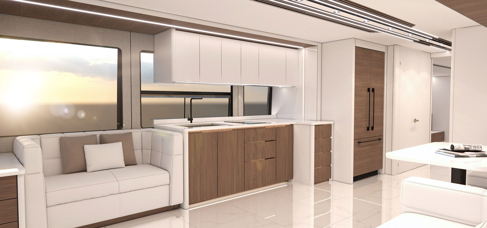 Loki luxury motorcoach galley kitchen